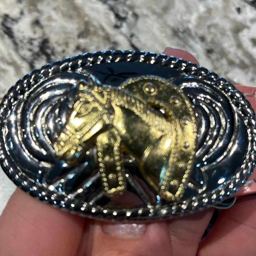 Pink buckle cowgirl belt baby girl Nocona belt comp N4410530-24 genuine leather